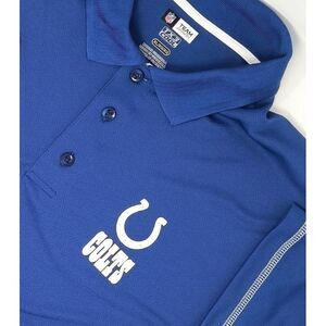 Indianapolis Colts NFL Team Apparel Mens XL Blue Polo Shirt TX3 Cool Stretch EUC